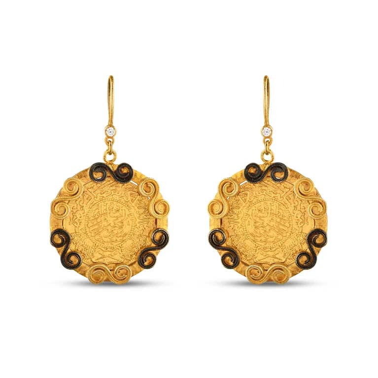Calligraphy Gold Earrings