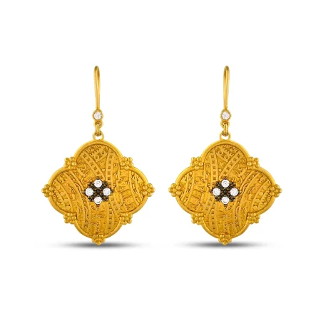 Serene Emblem Gold Earrings