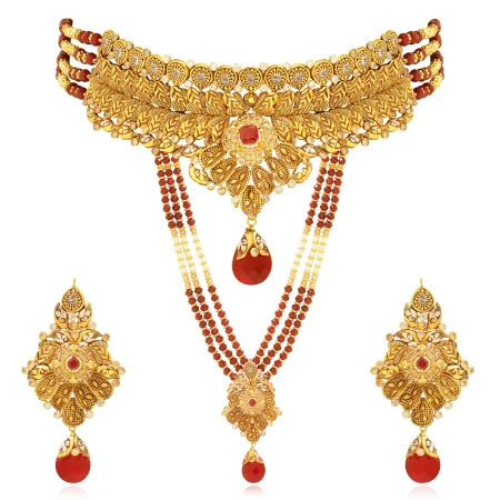 Crimson Majesty Necklace & Mala Set