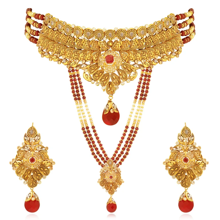 Crimson Majesty Necklace & Mala Set