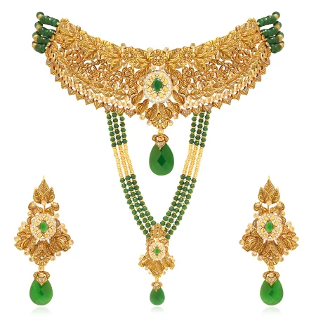Emerald Canopy Necklace & Mala Set