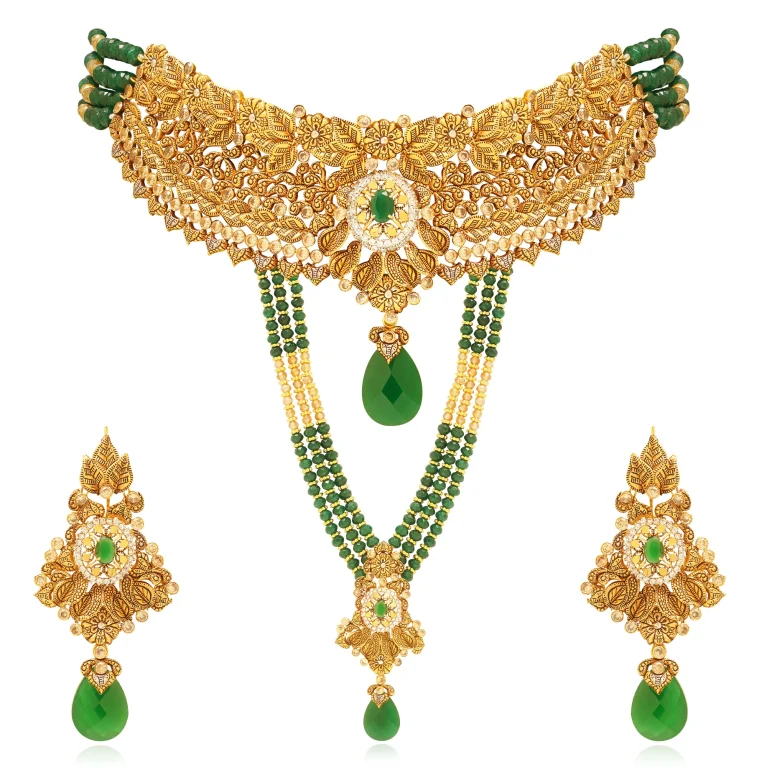 Emerald Canopy Necklace & Mala Set