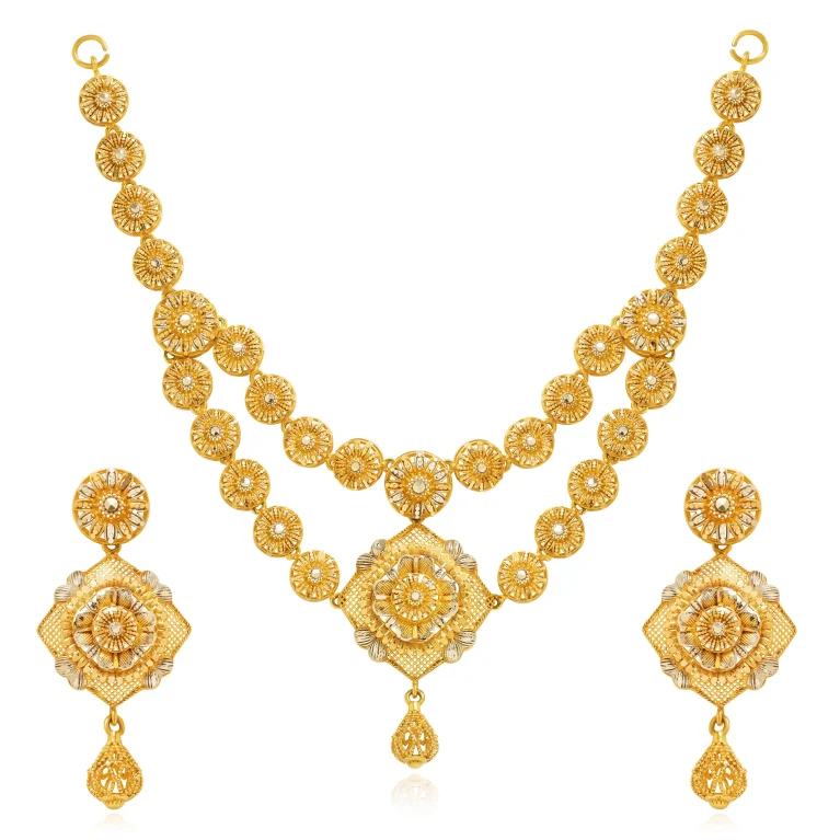 Radiant Petal Gold Necklace Set