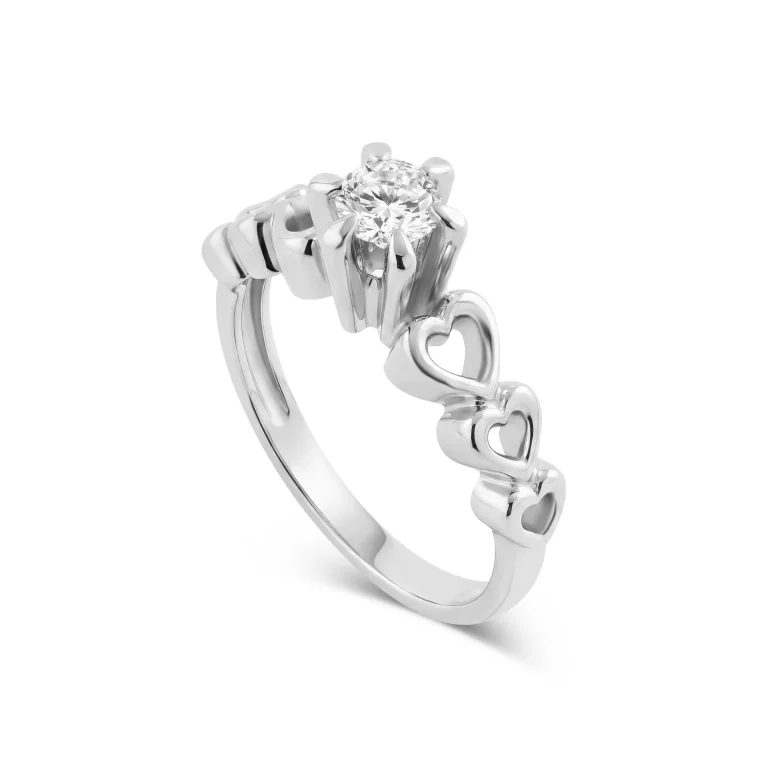 Heartline Solitaire Ring