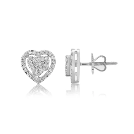 Dual Heart Diamond Studs