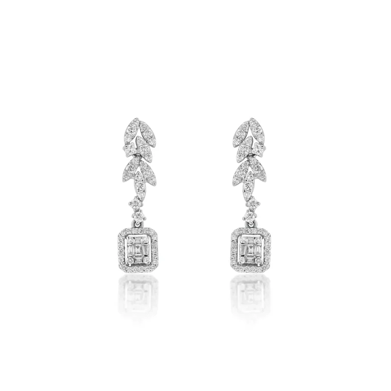 Celeste Leaf Diamond Studs