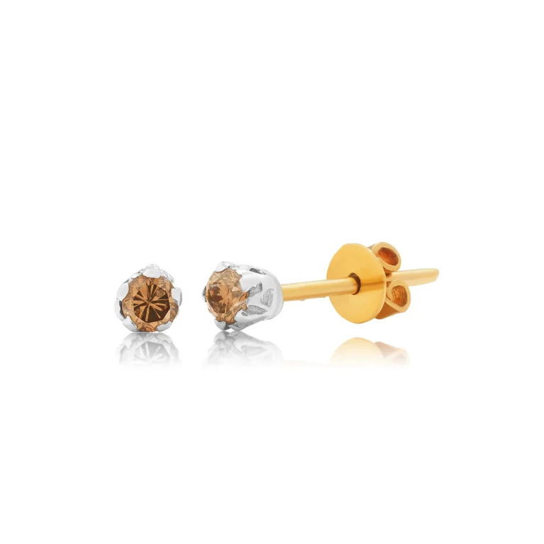 Amber Glint Diamond Studs
